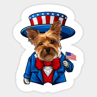 Fourth of July Yorkshire Terrier Sticker